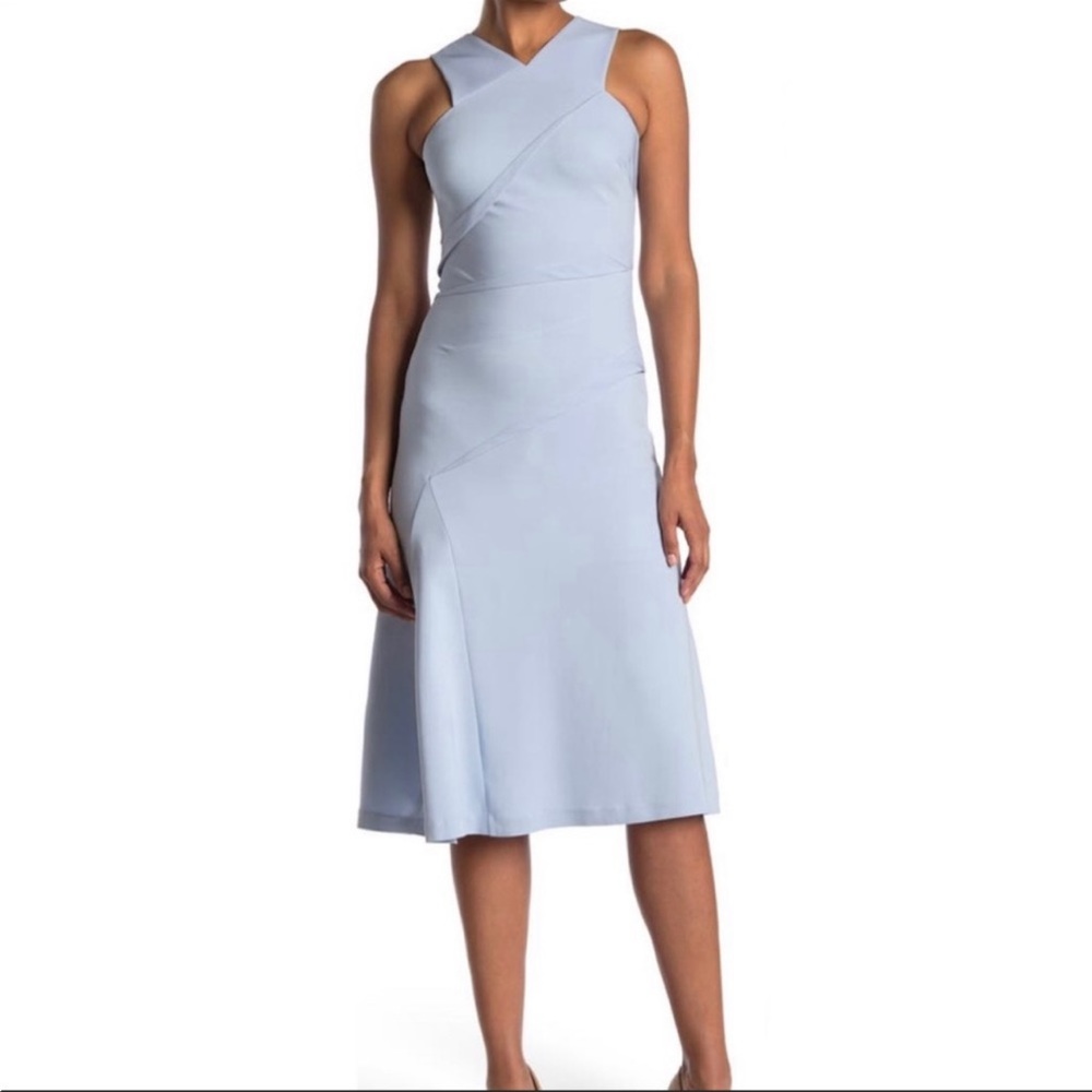 Reiss Paige pleat design racerback midi dress